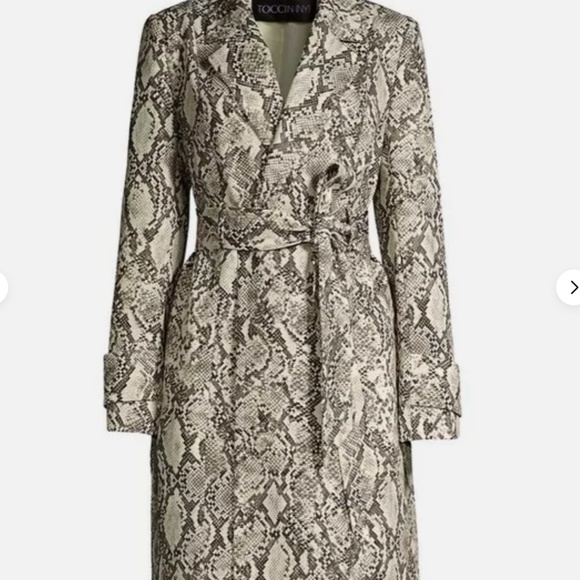 Toccin Trench Coat Snakeskin Size Small Jacket NWT NEW Saks Fifth Avenue $545 - Picture 3 of 6